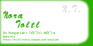 nora toltl business card